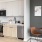 open concept kitchen next to a dining area